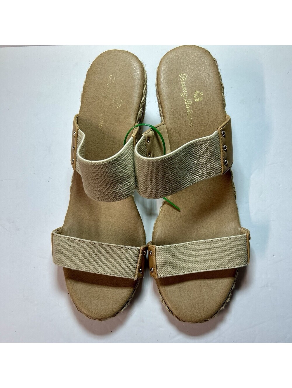 Tommy Bahama Sandals Womens Size W10M Super Espadrille Wedge Slip Ons Cream